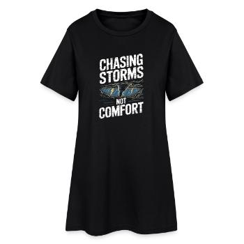 Chasser les tempêtes ne réconforte pas Tornade poursuivante de tempête - Robe T-shirt Femme - noir - Devant