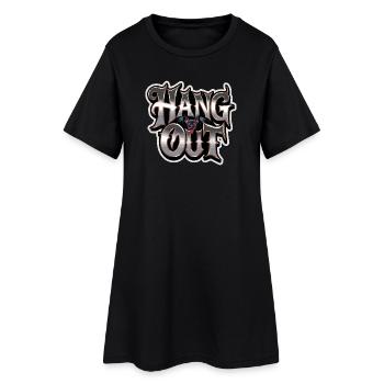  Hang Out Fledermaus Horror Spruch Für Dunklen - Frauen T-Shirt-Kleid - Schwarz - Vorne