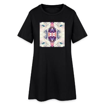 Kaléidoscope des loups arctiques - Robe T-shirt Femme - noir - Devant