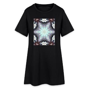 Mandala d’étoiles en kaléidoscope pastel - Robe T-shirt Femme - noir - Devant