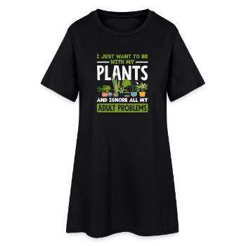 Amoureux des plantes Adultes Problèmes Jardiniers - Robe T-shirt Femme - noir - Devant