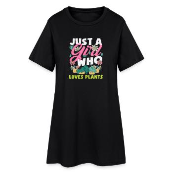 Juste une fille qui aime les plantes - Robe T-shirt Femme - noir - Devant