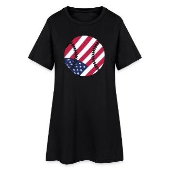 USA Patriotic Softball Drapeau américain Art du sport - Robe T-shirt Femme - noir - Devant