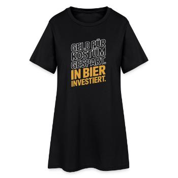 L’argent du carnaval économisé pour la fête costumée de bière et alcool - Robe T-shirt Femme - noir - Devant