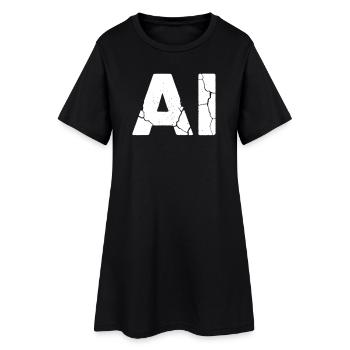 AI Artificial Intelligence Text Grunge Vektor - Frauen T-Shirt-Kleid - Schwarz - Vorne