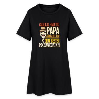Tout le meilleur papa vous souhaite votre meilleur nageur - Robe T-shirt Femme - noir - Devant