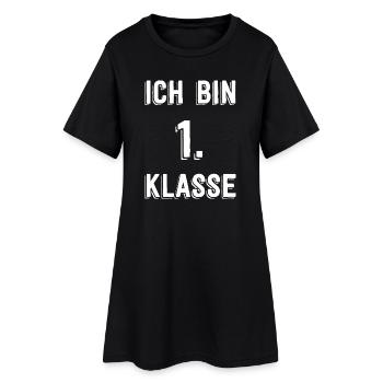 Ich bin 1. Klasse – Retro Schrift - Frauen T-Shirt-Kleid - Schwarz - Vorne