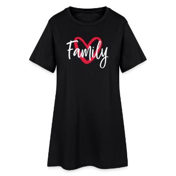 Family Heart - Women’s T-Shirt Dress - black - Front