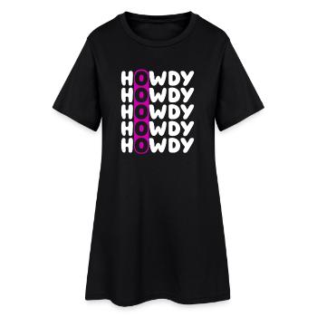 Howdy Repeat O Western Pattern - Frauen T-Shirt-Kleid - Schwarz - Vorne