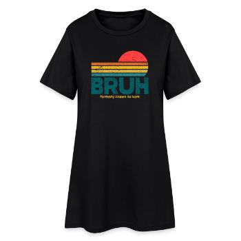 Coucher de soleil rétro Bruh Mama - Robe T-shirt Femme - noir - Devant