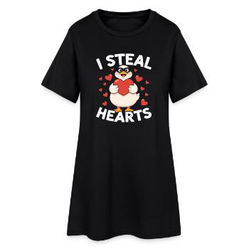 Je vole l’oie de cœur - Robe T-shirt Femme - noir - Devant