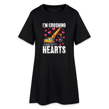 Herzzerquetschender Kranich - Frauen T-Shirt-Kleid - Schwarz - Vorne