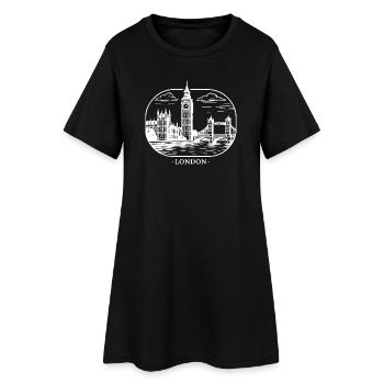 London Stadtsilhouette - Frauen T-Shirt-Kleid - Schwarz - Vorne