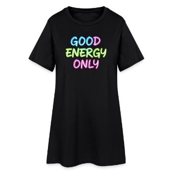 Lettres néon : bonne énergie uniquement - Robe T-shirt Femme - noir - Devant