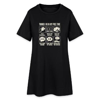 Choses que je fais pendant mon temps libre au pickleball - Robe T-shirt Femme - noir - Devant
