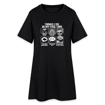Choses que je fais pendant mon temps libre Réglage de camions - Robe T-shirt Femme - noir - Devant