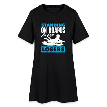 Surfeur Surfeur Bodyboarder - Robe T-shirt Femme - noir - Devant