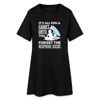 Surfeur Surfeur Bodyboarder - Robe T-shirt Femme - noir - Devant