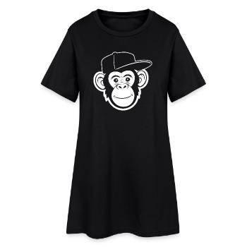 T-shirt de dessins animés Singe au Chapeau - Robe T-shirt Femme - noir - Devant