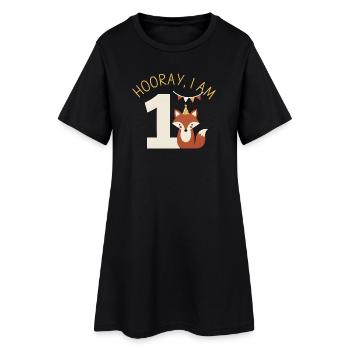 Hourra, j’ai 1 anniversaire de Sweet Fox - Robe T-shirt Femme - noir - Devant