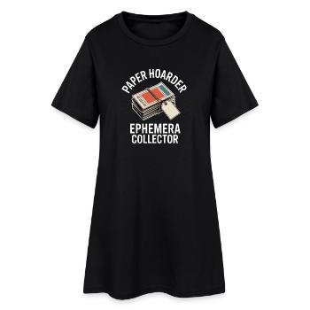 Collectionneur d’éphémères accumulateurs de papier - Robe T-shirt Femme - noir - Devant