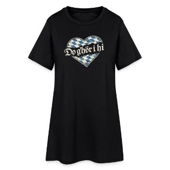 Do g’hör i hi – Bayerisches Herz Dialekt - Frauen T-Shirt-Kleid - Schwarz - Vorne