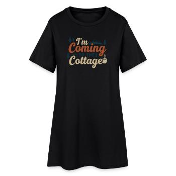 J’arrive au cottage - Robe T-shirt Femme - noir - Devant