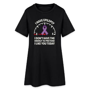Epilepsie-Bewusstsein-Energie-Anzeigeband - Frauen T-Shirt-Kleid - Schwarz - Vorne