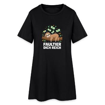 Sloth You Rich Funny Sloth Money Motif - Women’s T-Shirt Dress - black - Front