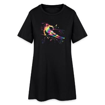 Ski alpin Sports d’hiver Ski nordique - Robe T-shirt Femme - noir - Devant