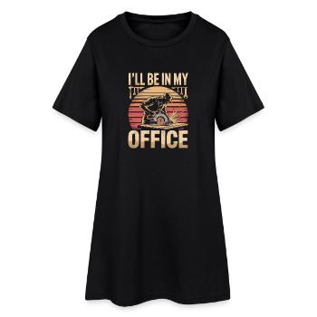 Je serai dans mon bureau Charpentier Charpentier menuisier Menuisier - Robe T-shirt Femme - noir - Devant