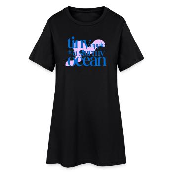 Tiny ripple in a stormy ocean (rosè background) - Frauen T-Shirt-Kleid - Schwarz - Vorne