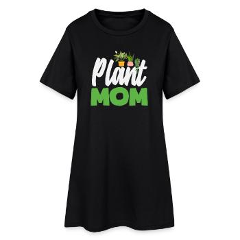 Maman amoureuse des plantes - Robe T-shirt Femme - noir - Devant