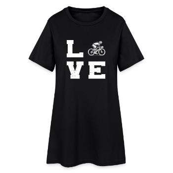 Motif minimaliste du vélo de route - Robe T-shirt Femme - noir - Devant