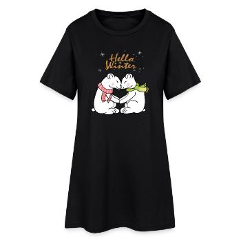 Hello Winter - Women’s T-Shirt Dress - black - Front