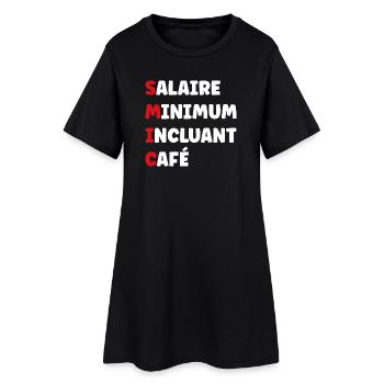 Salaire Minimum Inclusant Café smic - Robe T-shirt Femme - noir - Devant