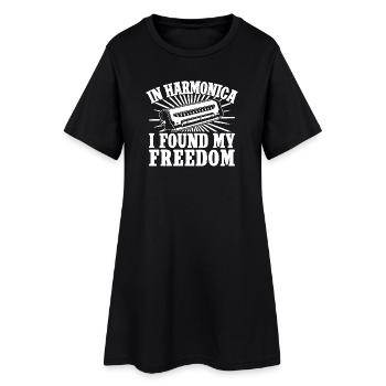 Harmonica Musican Found My Freedom Harmonica - Frauen T-Shirt-Kleid - Schwarz - Vorne