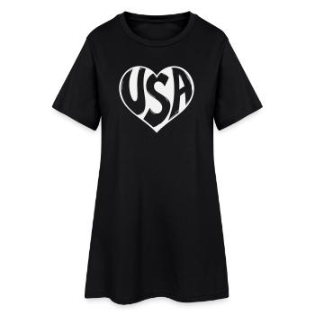 Faute de frappe Heart USA - Robe T-shirt Femme - noir - Devant