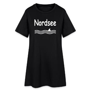 Nordsee - Frauen T-Shirt-Kleid - Schwarz - Vorne