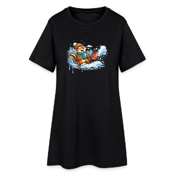 Des tamias qui pelletent la neige – plaisir hivernal - Robe T-shirt Femme - noir - Devant