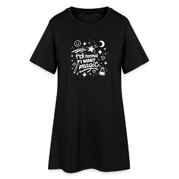 Merde normal Je veux une déclaration de gribouillis magique - Robe T-shirt Femme - noir - Devant