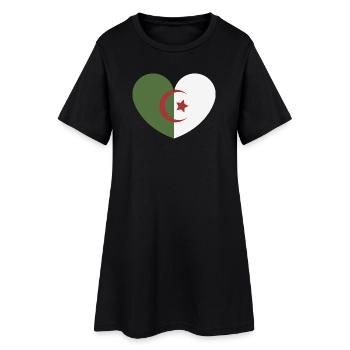 Drapeau du cœur de l’Algérie - Robe T-shirt Femme - noir - Devant