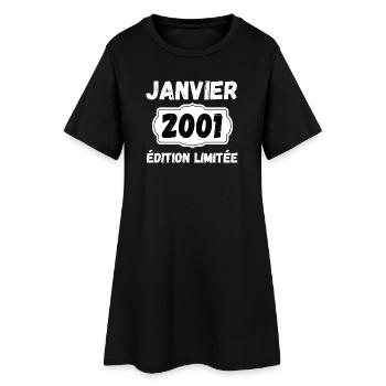 Janvier 2001 Édition Limitée Anniversaire - Robe T-shirt Femme - noir - Devant