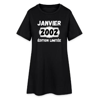 Januar 2002 24-jähriges Jubiläumsgeschenk, Januar - Frauen T-Shirt-Kleid - Schwarz - Vorne