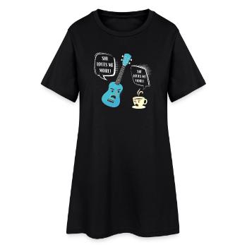 Ukulélé hawaïen Uke Elle m’aime - Robe T-shirt Femme - noir - Devant