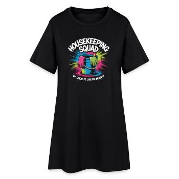 Conception de nettoyage amusante - Robe T-shirt Femme - noir - Devant