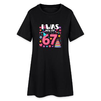Six sept j’étais maintenant j’ai 67 ans - Robe T-shirt Femme - noir - Devant