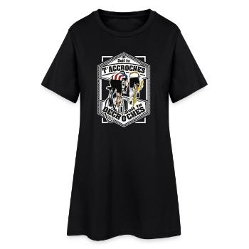 Hooks oder Stalls Cycling - Frauen T-Shirt-Kleid - Schwarz - Vorne