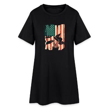 American Flag Plant Lover Gardener - Women’s T-Shirt Dress - black - Front