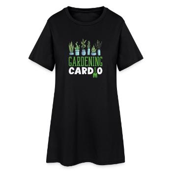 Gartenarbeit Kardio Pflanzenliebhaber Garten - Frauen T-Shirt-Kleid - Schwarz - Vorne
